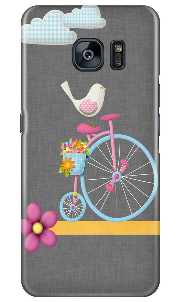 Sparron with cycle Mobile Back Case for Samsung Galaxy S7 Edge (Design - 34) Sparron with cycle Case for Samsung Galaxy S7 Edge