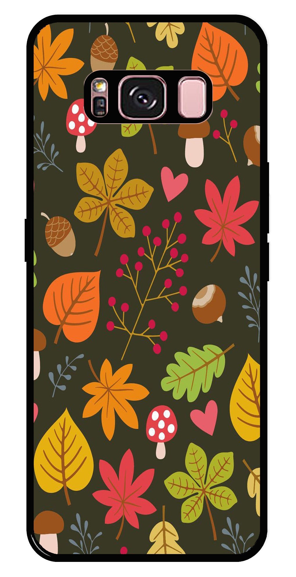 Leaves Design Metal Mobile Case for Samsung Galaxy S8 Plus (Design No -51)