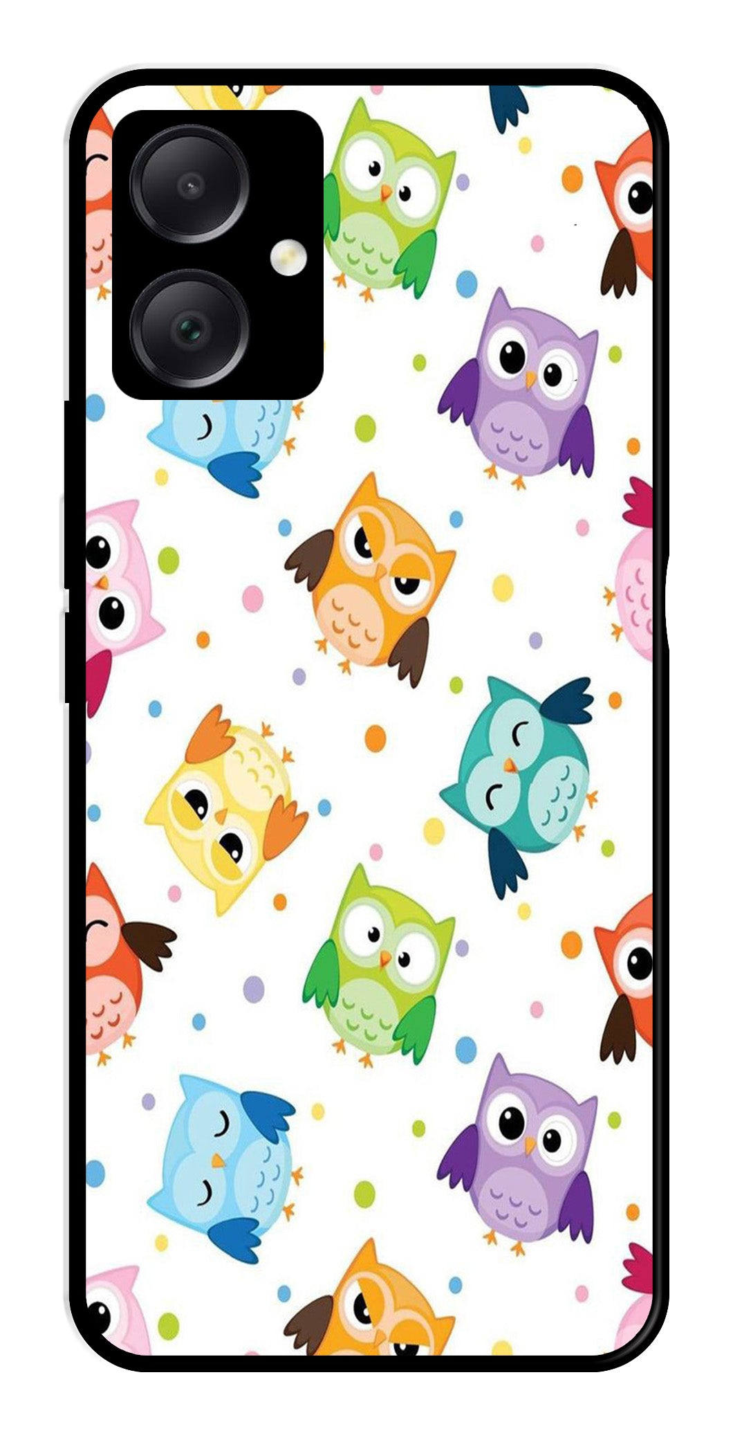 Owls Pattern Metal Mobile Case for Samsung Galaxy A05 Owls Pattern Metal Mobile Case for Samsung Galaxy A05 (Design No -20)