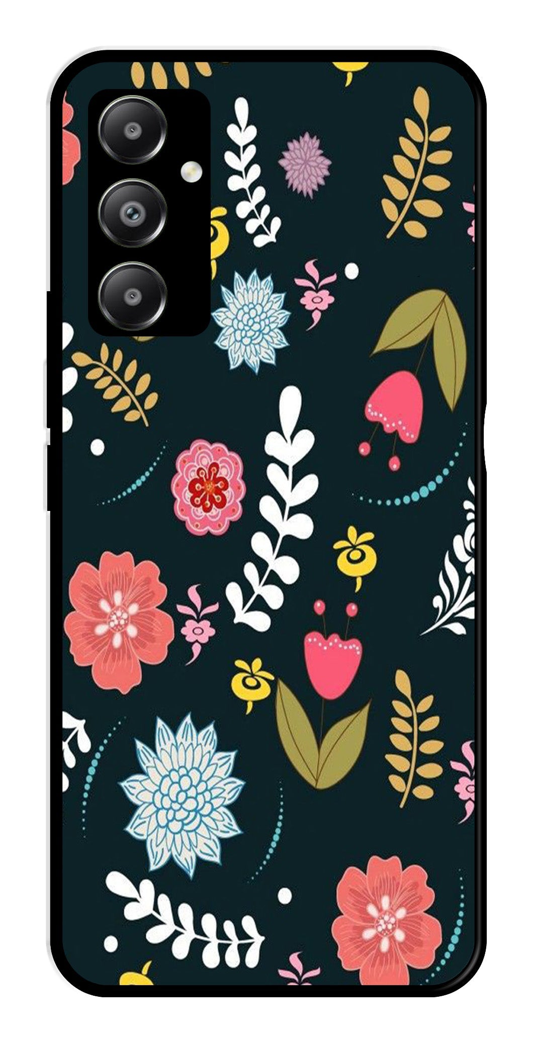 Floral Pattern2 Metal Mobile Case for Samsung Galaxy A05s Floral Pattern2 Metal Mobile Case for Samsung Galaxy A05s (Design No -12)