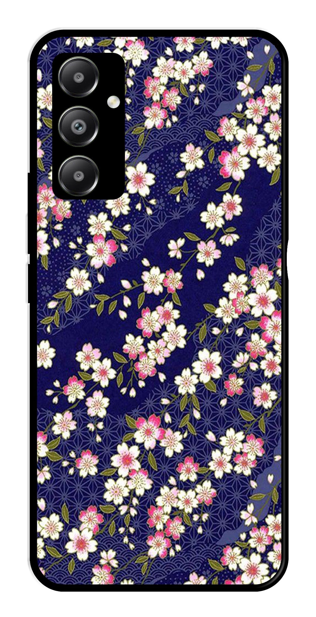Flower Design Metal Mobile Case for Samsung Galaxy A05s Flower Design Metal Mobile Case for Samsung Galaxy A05s (Design No -25)