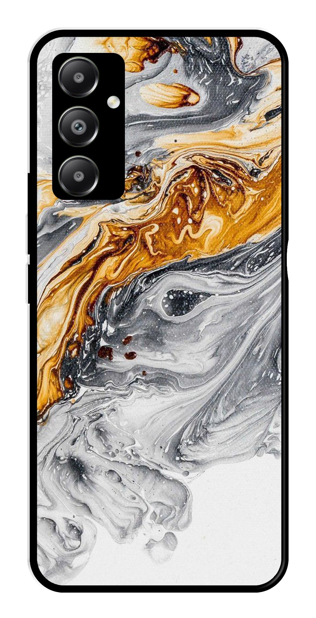 Marble Pattern Metal Mobile Case for Samsung Galaxy A05s Marble Pattern Metal Mobile Case for Samsung Galaxy A05s (Design No -36)