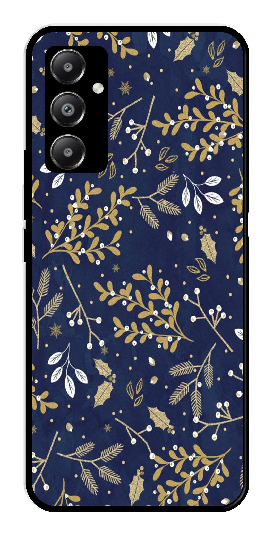 Floral Pattern Metal Mobile Case for Samsung Galaxy A05s (Design No -52)