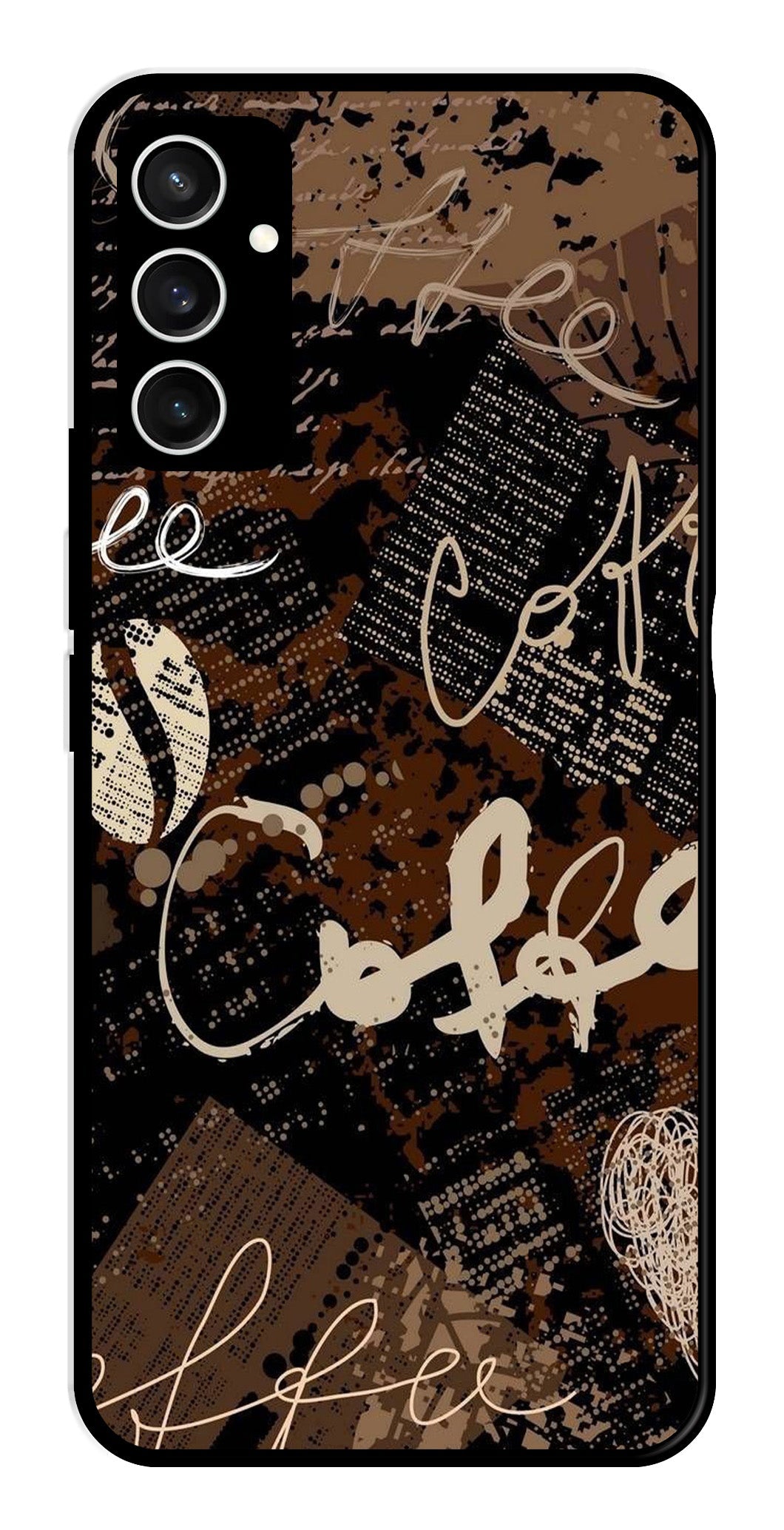 Coffee Pattern Metal Mobile Case for Samsung Galaxy S23 FE Coffee Pattern Metal Mobile Case for Samsung Galaxy S23 FE (Design No -37)