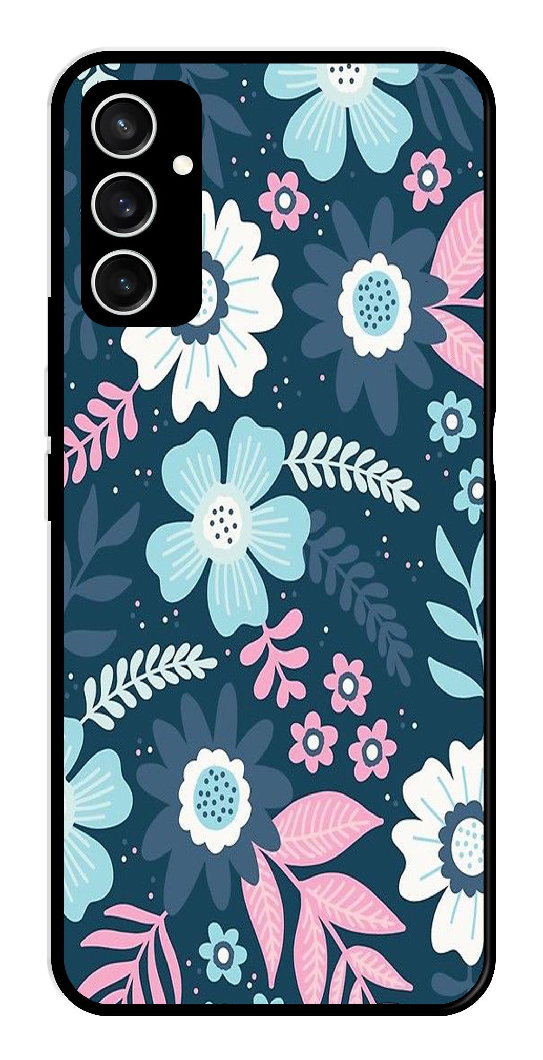 Flower Leaves Design Metal Mobile Case for Samsung Galaxy S23 FE Flower Leaves Design Metal Mobile Case for Samsung Galaxy S23 FE (Design No -50)