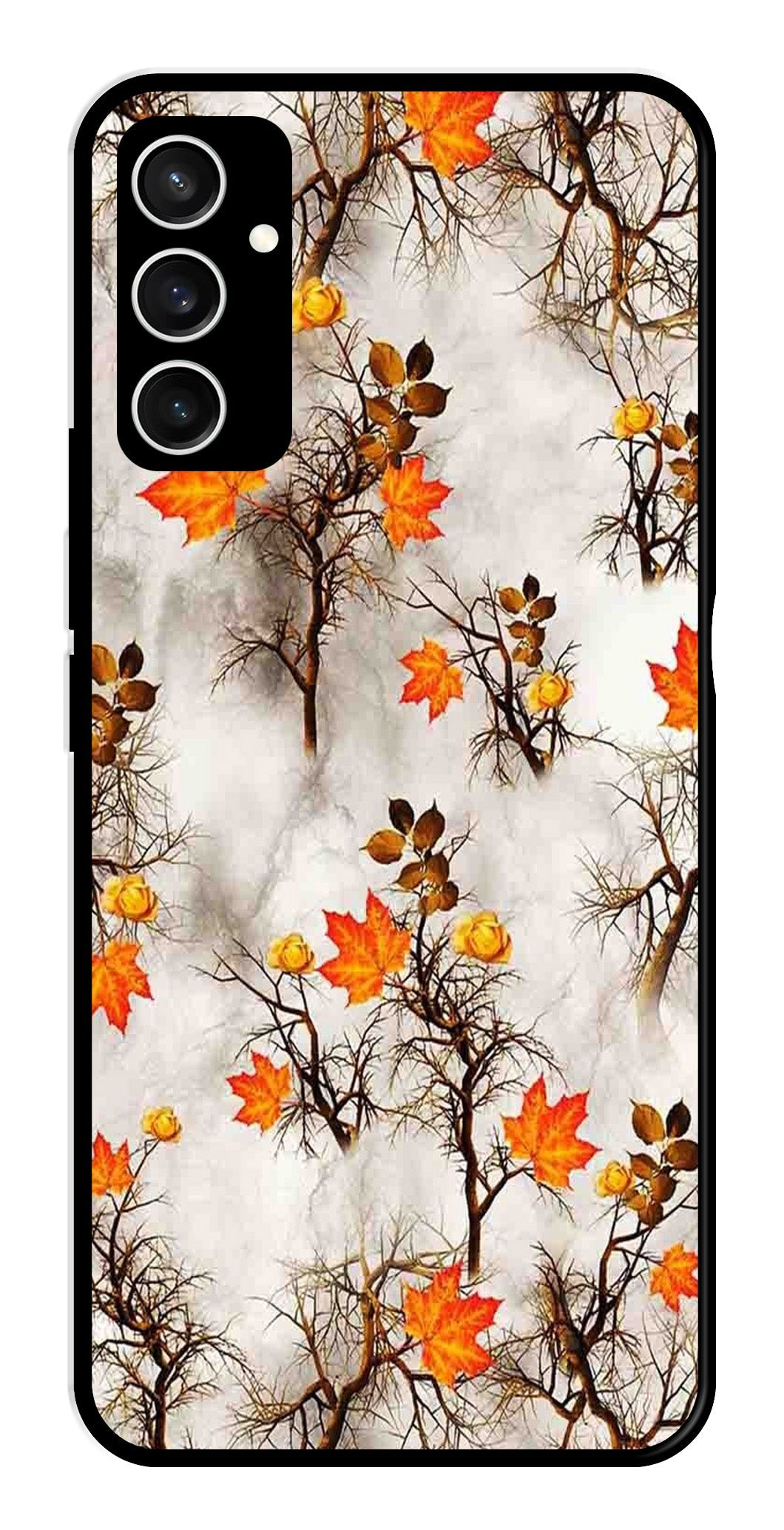 Autumn leaves Metal Mobile Case for Samsung Galaxy S23 FE Autumn leaves Metal Mobile Case for Samsung Galaxy S23 FE (Design No -55)