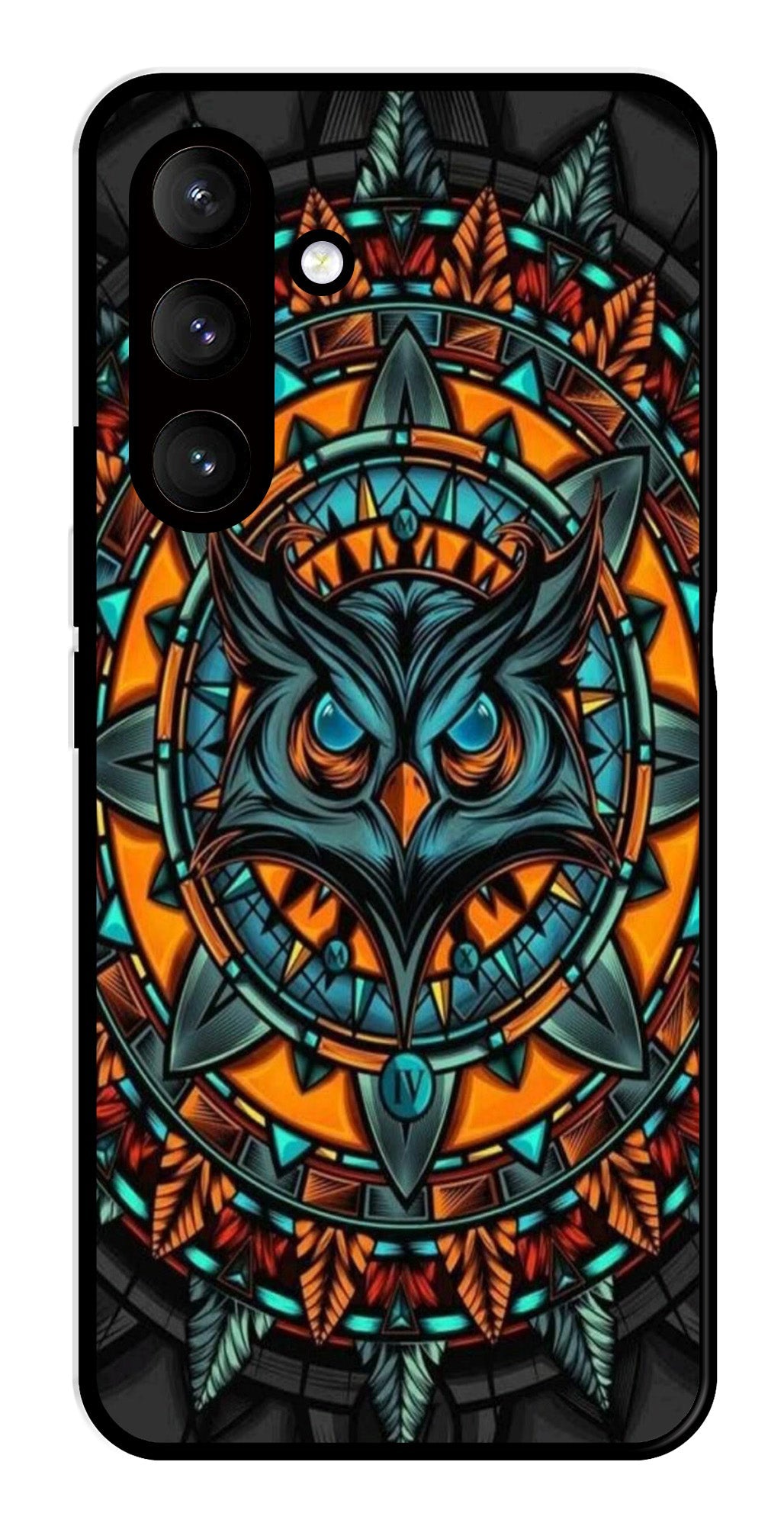 Owl Pattern Metal Mobile Case for Samsung Galaxy S24 5G Owl Pattern Metal Mobile Case for Samsung Galaxy S24 5G (Design No -42)