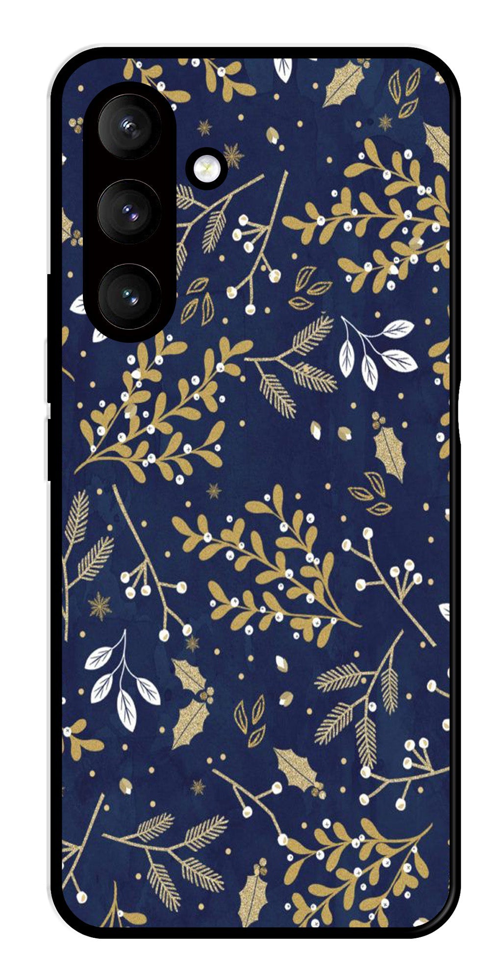 Floral Pattern Metal Mobile Case for Samsung Galaxy S24 Plus 5G (Design No -52)