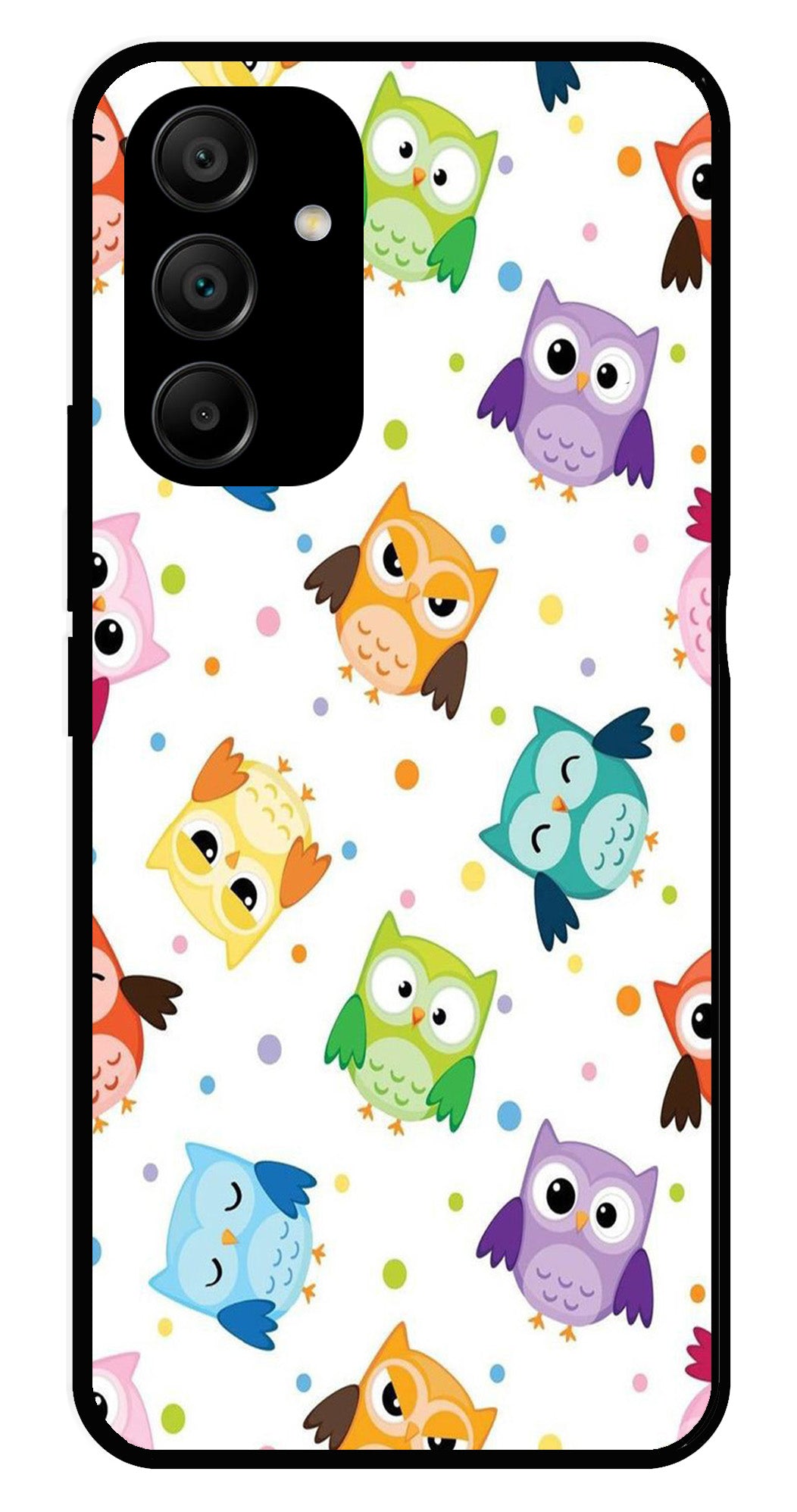 Owls Pattern Metal Mobile Case for Samsung Galaxy A25 5G Owls Pattern Metal Mobile Case for Samsung Galaxy A25 5G (Design No -20)