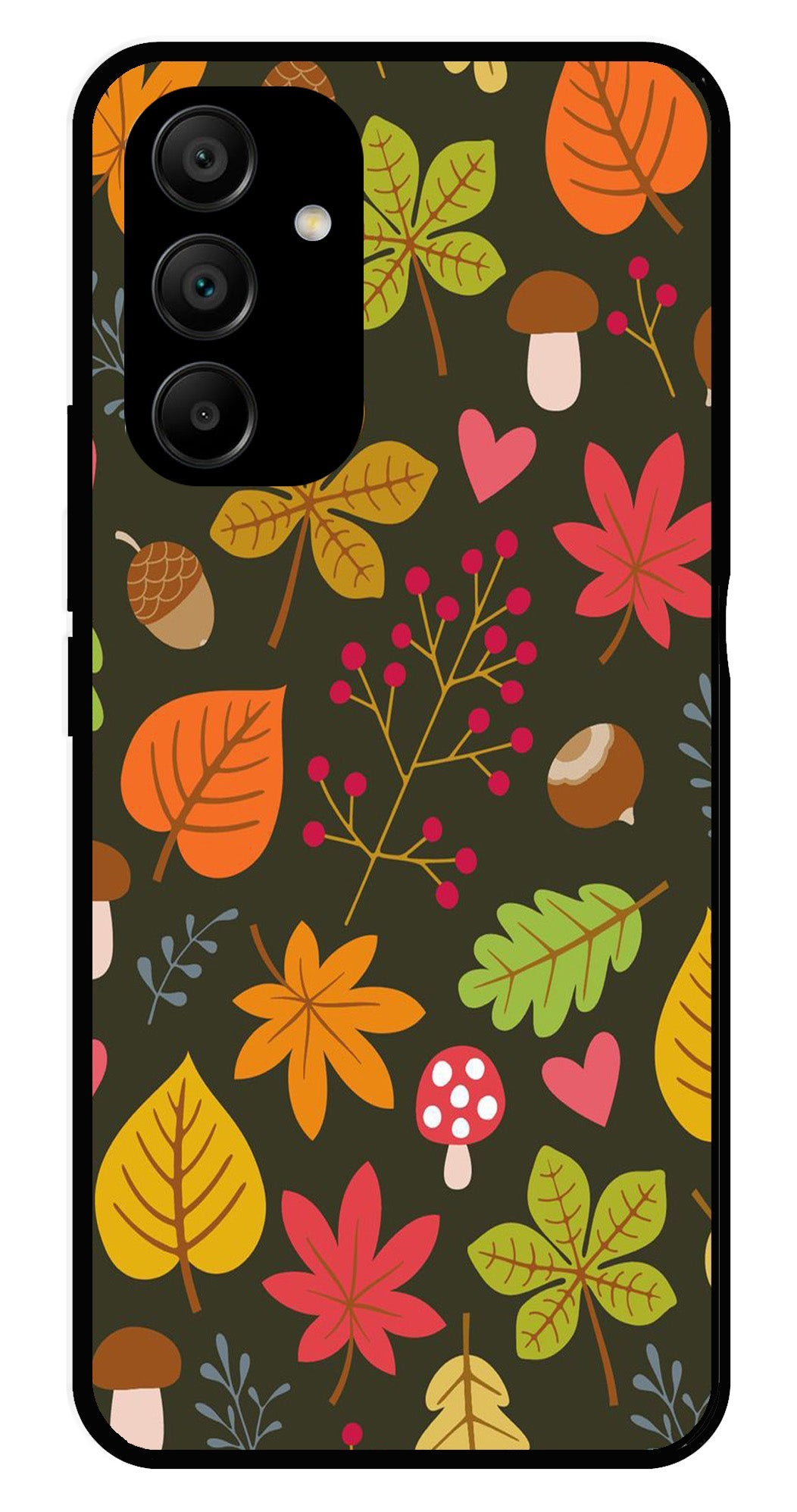 Leaves Design Metal Mobile Case for Samsung Galaxy A25 5G Leaves Design Metal Mobile Case for Samsung Galaxy A25 5G (Design No -51)
