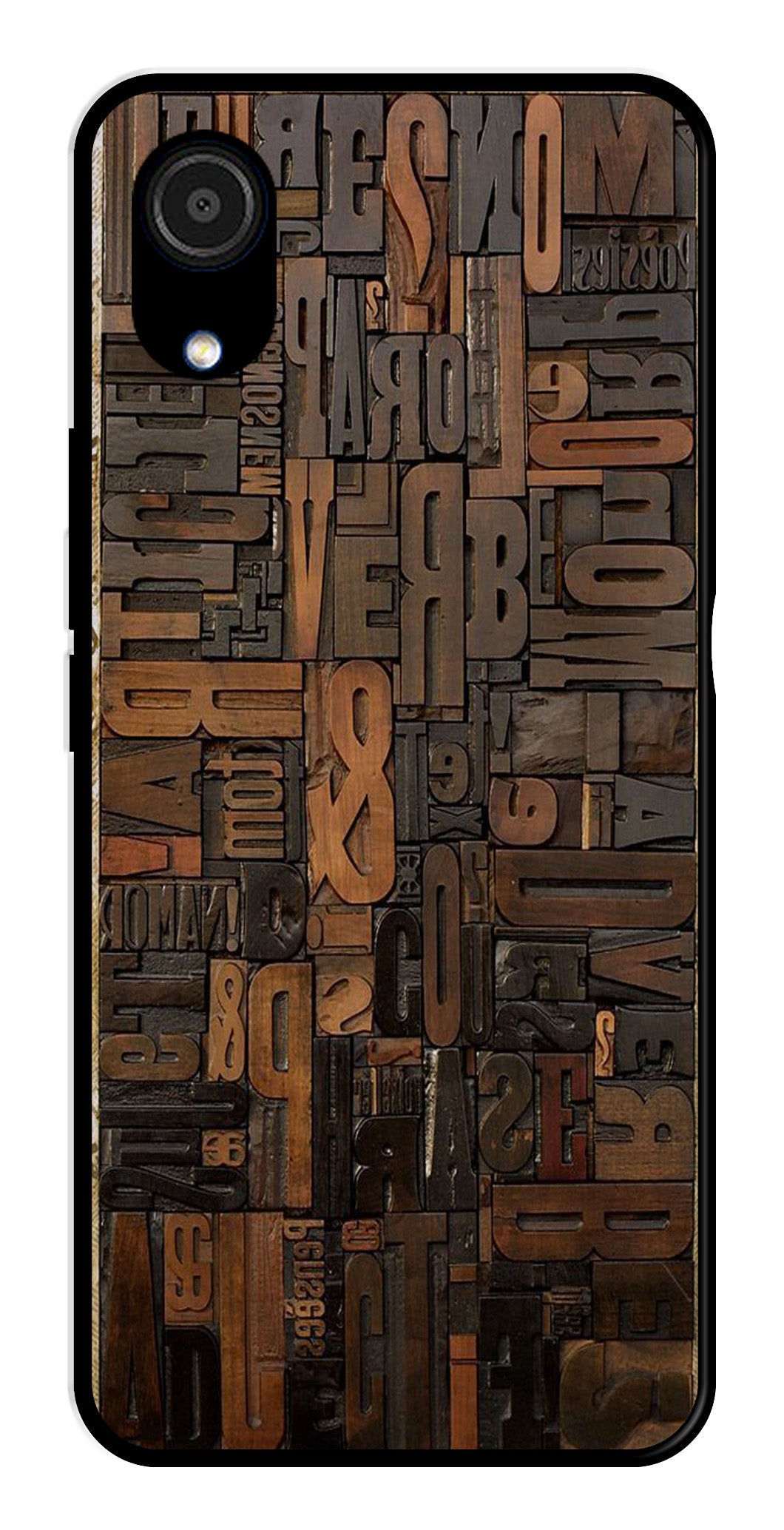 Alphabets Metal Mobile Case for Samsung Galaxy A03 Core Alphabets Metal Mobile Case for Samsung Galaxy A03 Core (Design No -32)