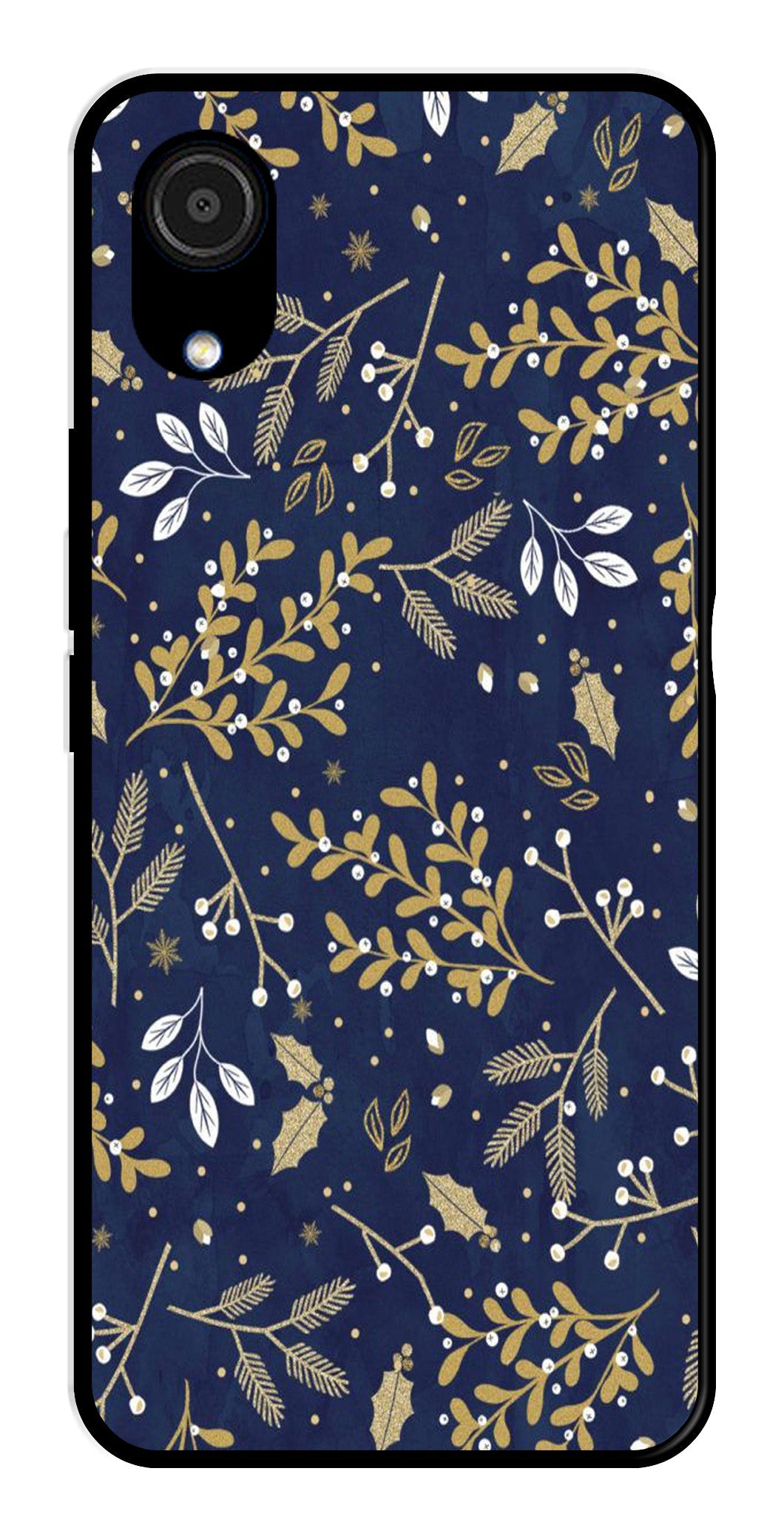 Floral Pattern Metal Mobile Case for Samsung Galaxy A03 Core Floral Pattern Metal Mobile Case for Samsung Galaxy A03 Core (Design No -52)