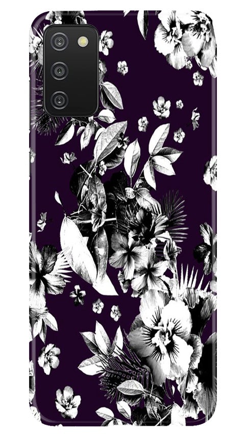 white flowers Mobile Back Case for Samsung Galaxy A03s (Design - 7) white flowers Case for Samsung Galaxy A03s