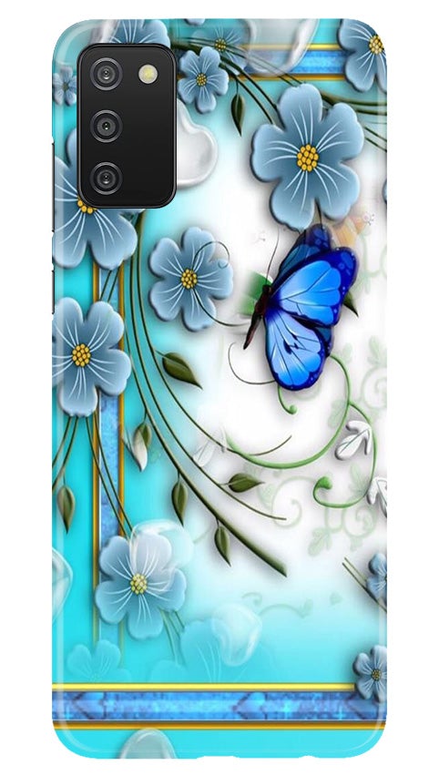 Blue Butterfly Mobile Back Case for Samsung Galaxy A03s (Design - 21) Blue Butterfly Case for Samsung Galaxy A03s
