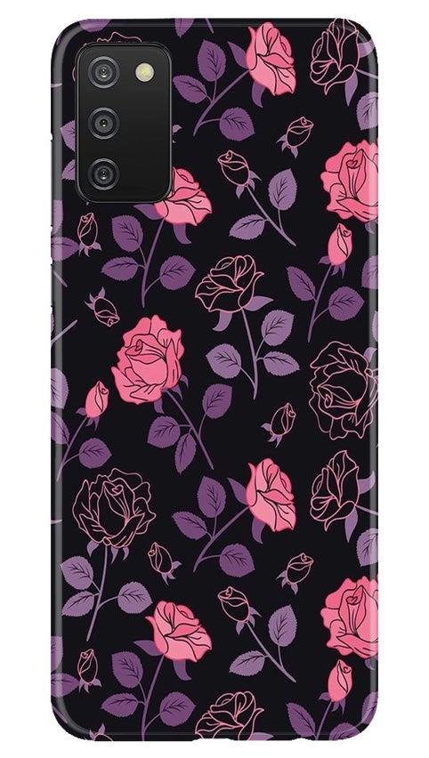 Rose Black Background Mobile Back Case for Samsung Galaxy A03s (Design - 27) Rose Black Background Case for Samsung Galaxy A03s