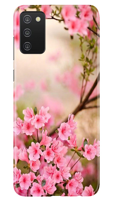 Pink flowers Mobile Back Case for Samsung Galaxy A03s (Design - 69) Pink flowers Case for Samsung Galaxy A03s