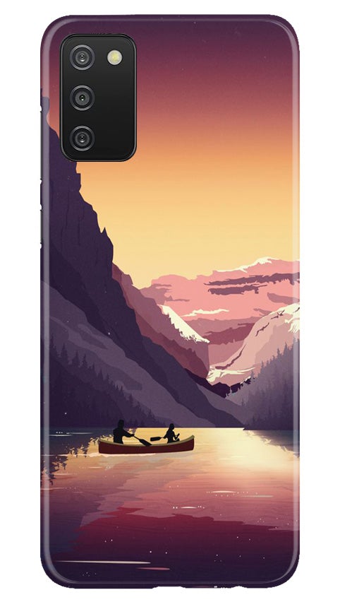 Mountains Boat Mobile Back Case for Samsung Galaxy A03s (Design - 181) Mountains Boat Case for Samsung Galaxy A03s (Design - 181)
