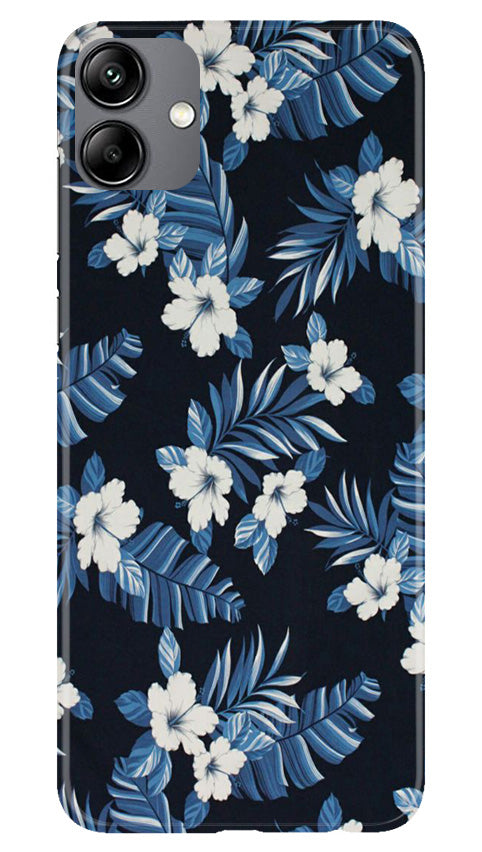 White flowers Blue Background2 Mobile Back Case for Samsung Galaxy A04e (Design - 15) White flowers Blue Background2 Case for Samsung Galaxy A04e