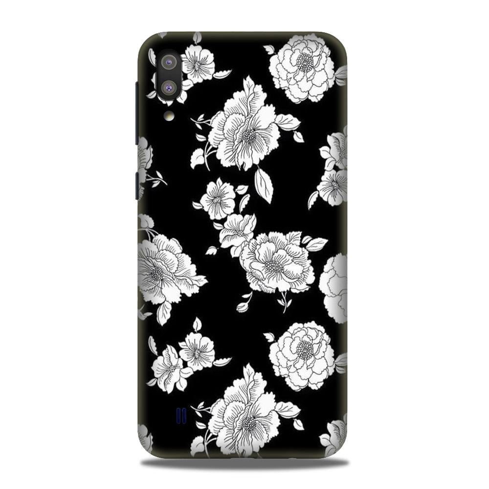 White flowers Black Background Case for Samsung Galaxy M10 White flowers Black Background Case for Samsung Galaxy M10