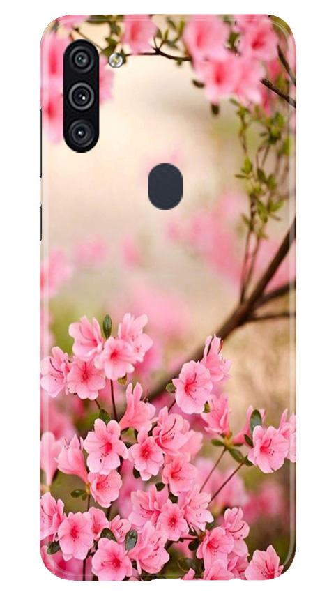 Pink flowers Mobile Back Case for Samsung Galaxy A11 (Design - 69) Pink flowers Case for Samsung Galaxy A11