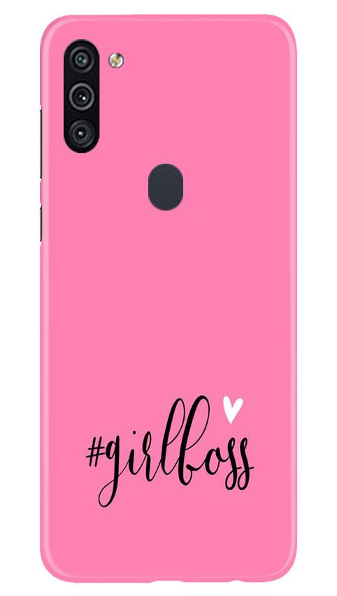 Girl Boss Pink Mobile Back Case for Samsung Galaxy A11 (Design - 269) Girl Boss Pink Case for Samsung Galaxy A11 (Design No. 269)