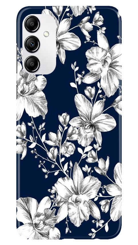 White flowers Blue Background Mobile Back Case for Samsung Galaxy A14 5G (Design - 14) White flowers Blue Background Case for Samsung Galaxy A14 5G