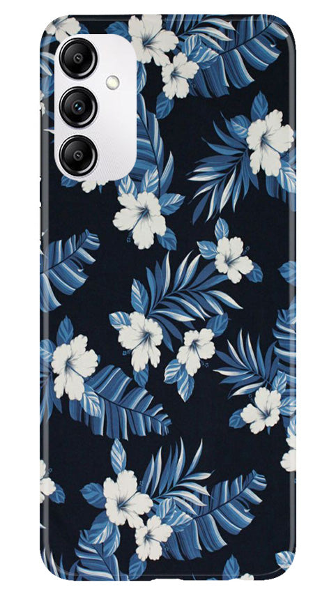 White flowers Blue Background2 Mobile Back Case for Samsung Galaxy A14 5G (Design - 15) White flowers Blue Background2 Case for Samsung Galaxy A14 5G