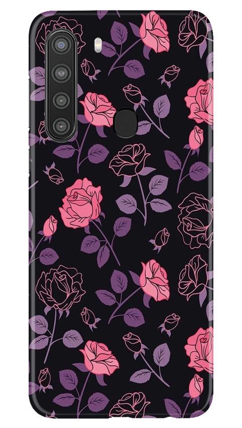 Rose Black Background Mobile Back Case for Samsung Galaxy A21 (Design - 27) Rose Black Background Case for Samsung Galaxy A21