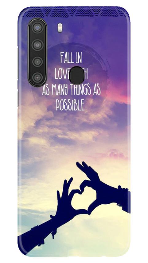 Fall in love Mobile Back Case for Samsung Galaxy A21 (Design - 50) Fall in love Case for Samsung Galaxy A21