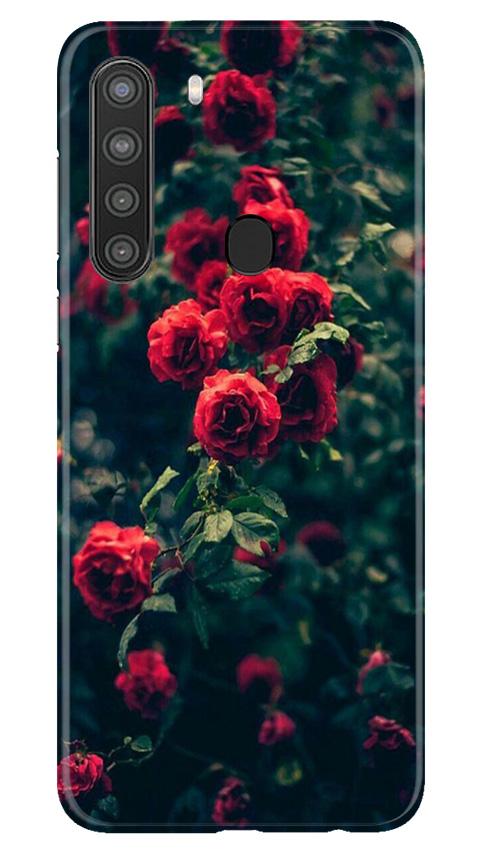 Red Rose Mobile Back Case for Samsung Galaxy A21 (Design - 66) Red Rose Case for Samsung Galaxy A21