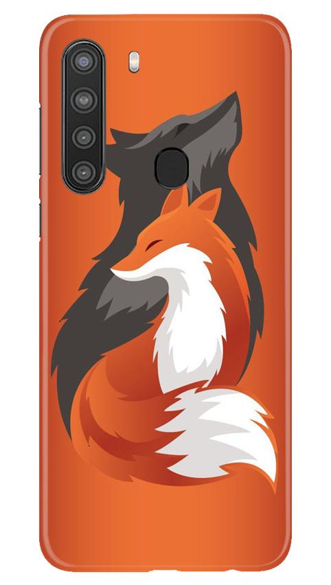 Wolf Mobile Back Case for Samsung Galaxy A21 (Design - 224) Wolf Case for Samsung Galaxy A21 (Design No. 224)