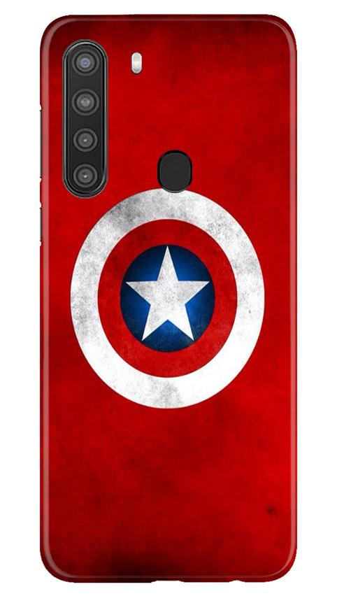 Captain America Mobile Back Case for Samsung Galaxy A21 (Design - 249) Captain America Case for Samsung Galaxy A21 (Design No. 249)