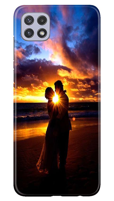Couple Sea shore Mobile Back Case for Samsung Galaxy A22 (Design - 13) Couple Sea shore Case for Samsung Galaxy A22