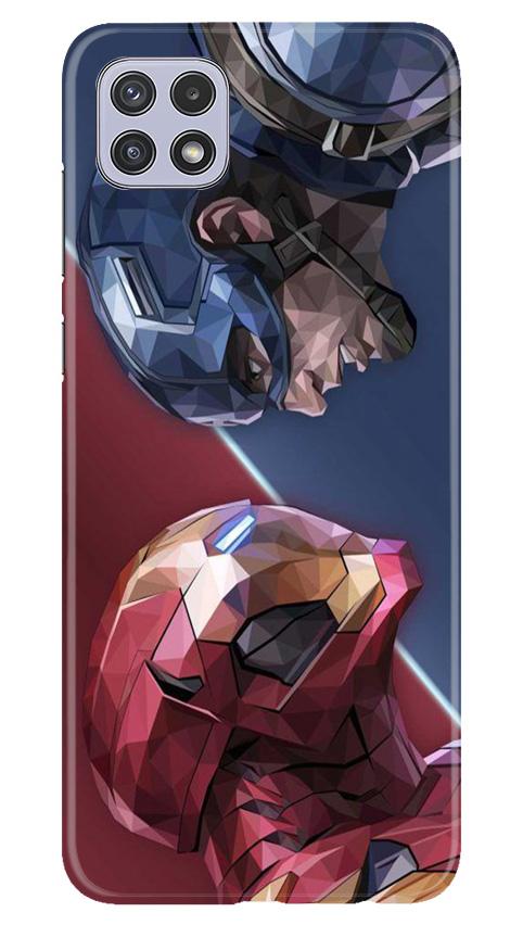 Ironman Captain America Mobile Back Case for Samsung Galaxy A22 (Design - 245) Ironman Captain America Case for Samsung Galaxy A22 (Design No. 245)