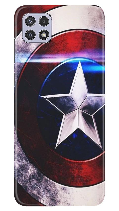 Captain America Shield Mobile Back Case for Samsung Galaxy A22 (Design - 250) Captain America Shield Case for Samsung Galaxy A22 (Design No. 250)