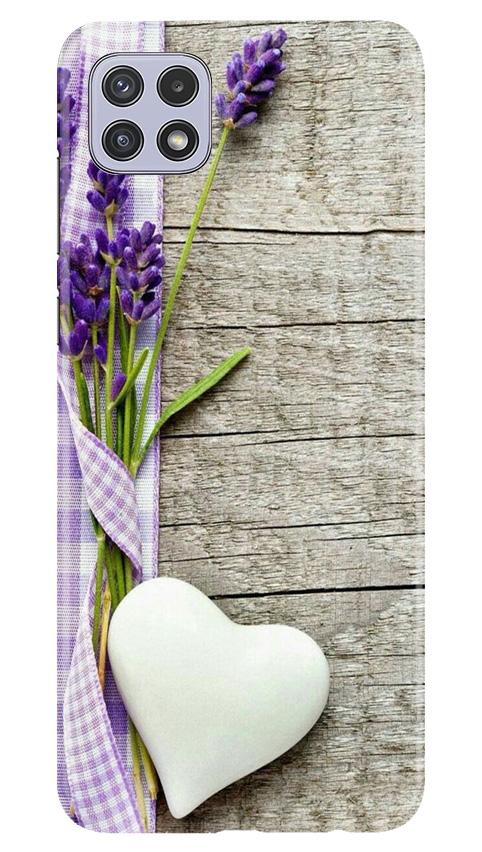 White Heart Mobile Back Case for Samsung Galaxy A22 (Design - 298) White Heart Case for Samsung Galaxy A22 (Design No. 298)