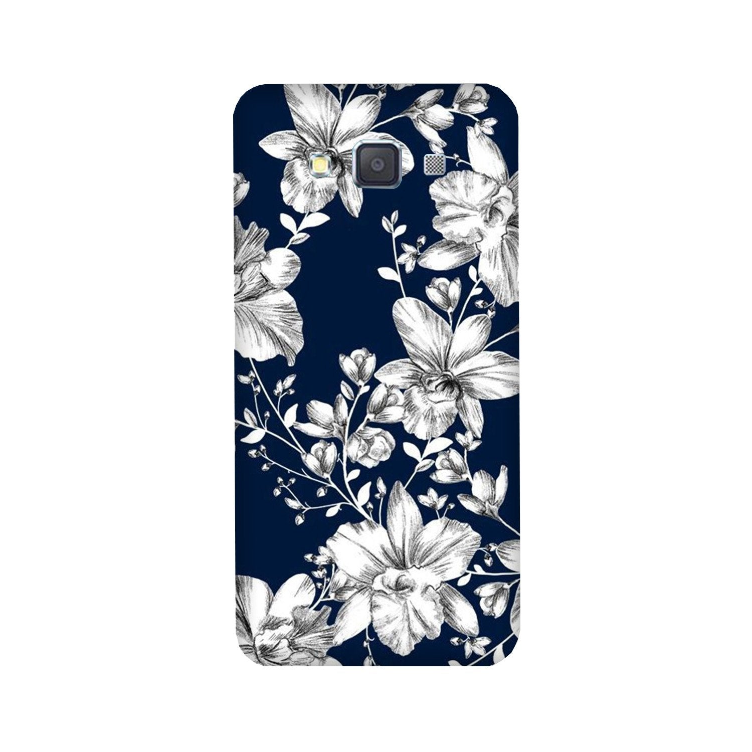 White flowers Blue Background Case for Galaxy E5 White flowers Blue Background Case for Galaxy E5