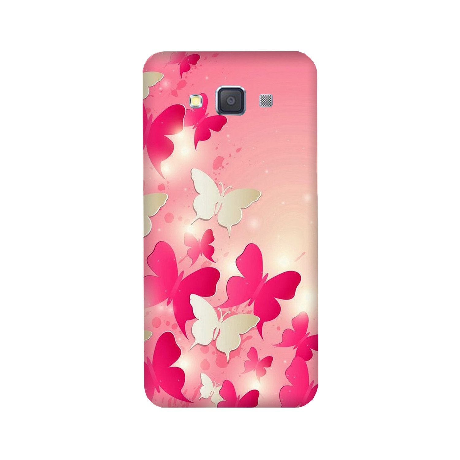 White Pick Butterflies Case for Galaxy E7 White Pick Butterflies Case for Galaxy E7