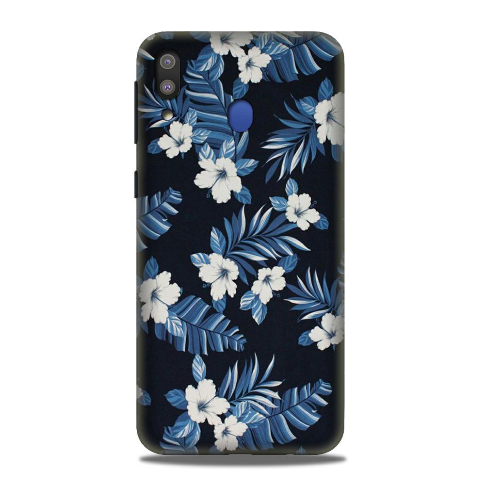 White flowers Blue Background2 Case for Samsung Galaxy M20 White flowers Blue Background2 Case for Samsung Galaxy M20