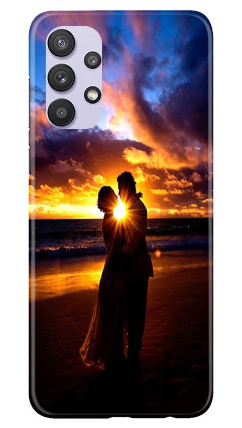 Couple Sea shore Mobile Back Case for Samsung Galaxy A32 (Design - 13) Couple Sea shore Case for Samsung Galaxy A32