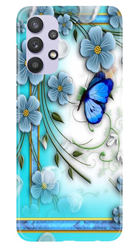 Blue Butterfly Mobile Back Case for Samsung Galaxy A32 (Design - 21) Blue Butterfly Case for Samsung Galaxy A32