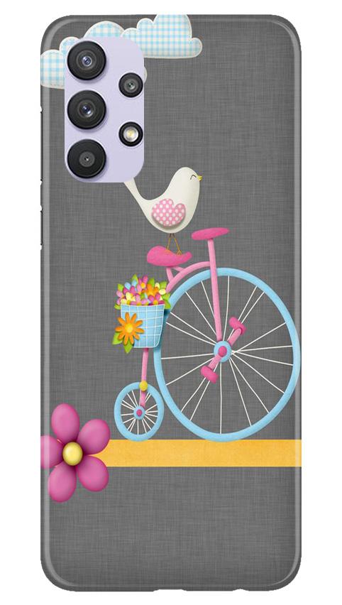 Sparron with cycle Mobile Back Case for Samsung Galaxy A32 (Design - 34) Sparron with cycle Case for Samsung Galaxy A32