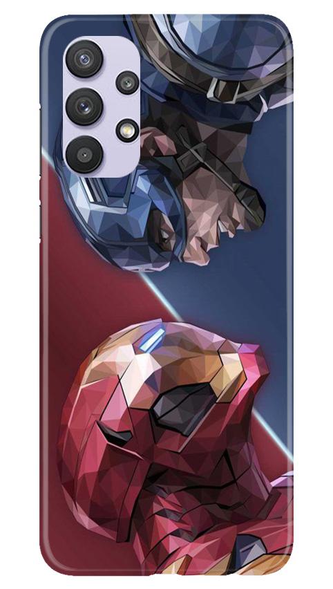 Ironman Captain America Mobile Back Case for Samsung Galaxy A32 (Design - 245) Ironman Captain America Case for Samsung Galaxy A32 (Design No. 245)