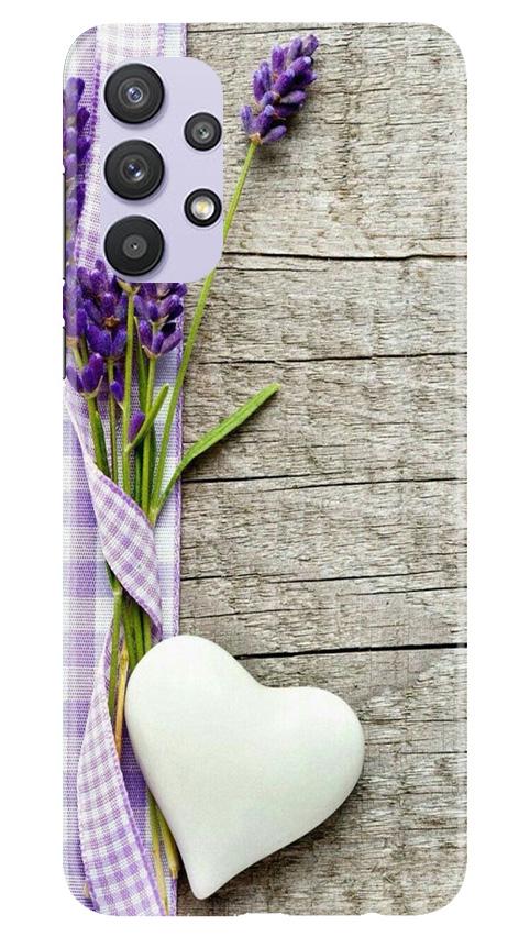 White Heart Mobile Back Case for Samsung Galaxy A32 (Design - 298) White Heart Case for Samsung Galaxy A32 (Design No. 298)