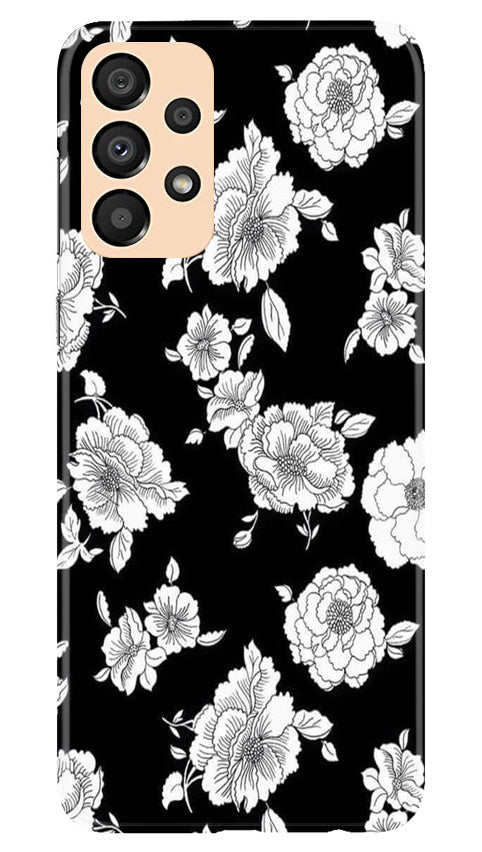 White flowers Black Background Mobile Back Case for Samsung Galaxy A33 5G (Design - 9) White flowers Black Background Case for Samsung Galaxy A33 5G