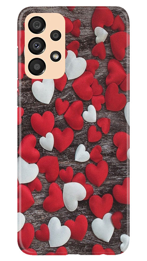 Red White Hearts Mobile Back Case for Samsung Galaxy A33 5G (Design - 105) Red White Hearts Case for Samsung Galaxy A33 5G (Design - 105)