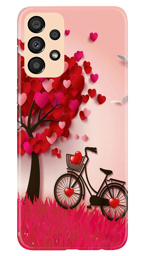 Red Heart Cycle Mobile Back Case for Samsung Galaxy A33 5G (Design - 191) Red Heart Cycle Case for Samsung Galaxy A33 5G (Design No. 191)