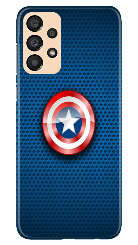 Captain America Shield Mobile Back Case for Samsung Galaxy A33 5G (Design - 222) Captain America Shield Case for Samsung Galaxy A33 5G (Design No. 222)
