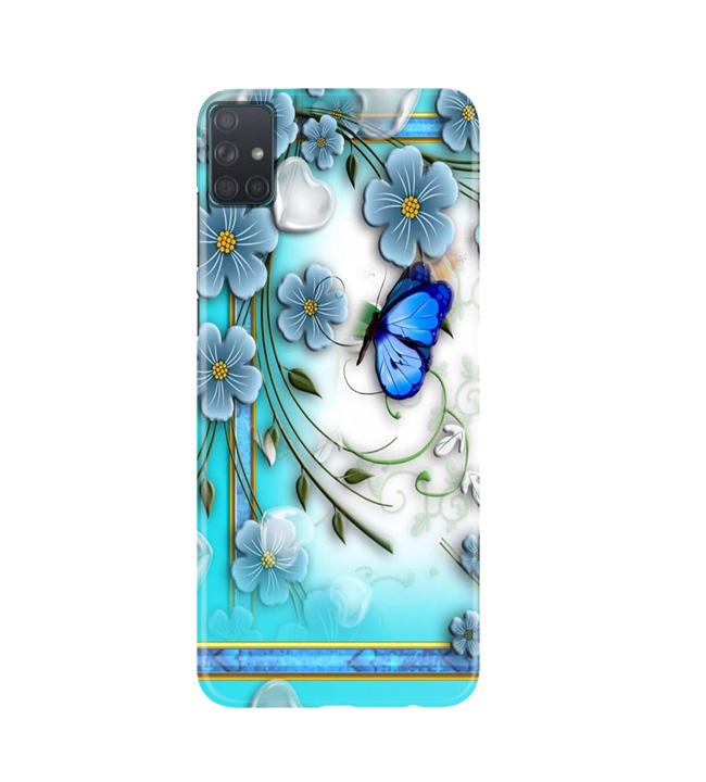 Blue Butterfly Mobile Back Case for Samsung Galaxy A51 (Design - 21) Blue Butterfly Case for Samsung Galaxy A51