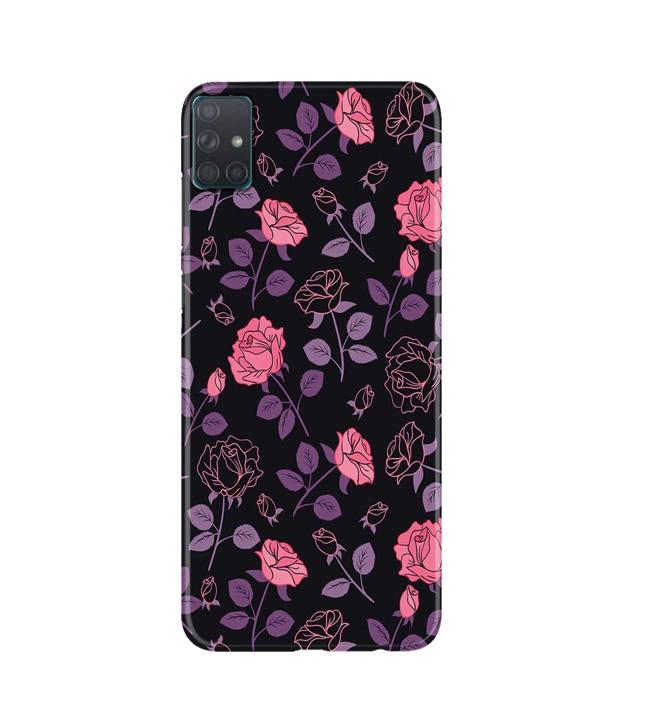Rose Black Background Mobile Back Case for Samsung Galaxy A51 (Design - 27) Rose Black Background Case for Samsung Galaxy A51